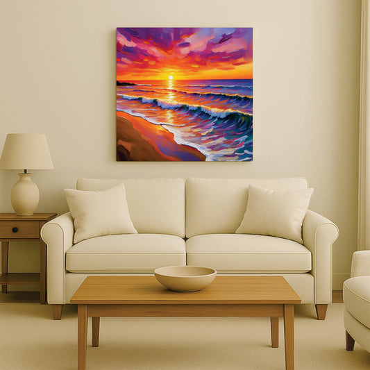 Sun & Serenity Canvas Wall Art Stretched Frame Painting