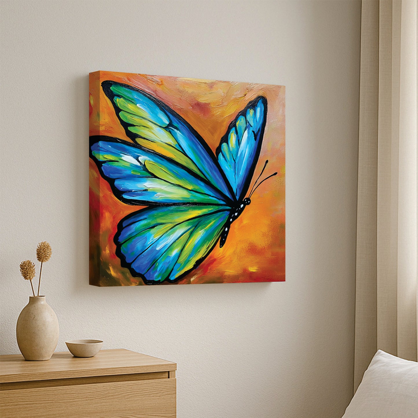 Mystic Butterfly Canvas Stretched Frame Painting – Modern Aesthetic Wall Décor