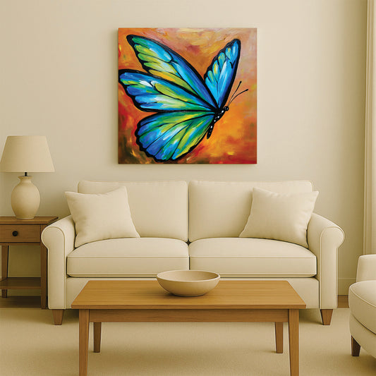 Mystic Butterfly Canvas Stretched Frame Painting – Modern Aesthetic Wall Décor