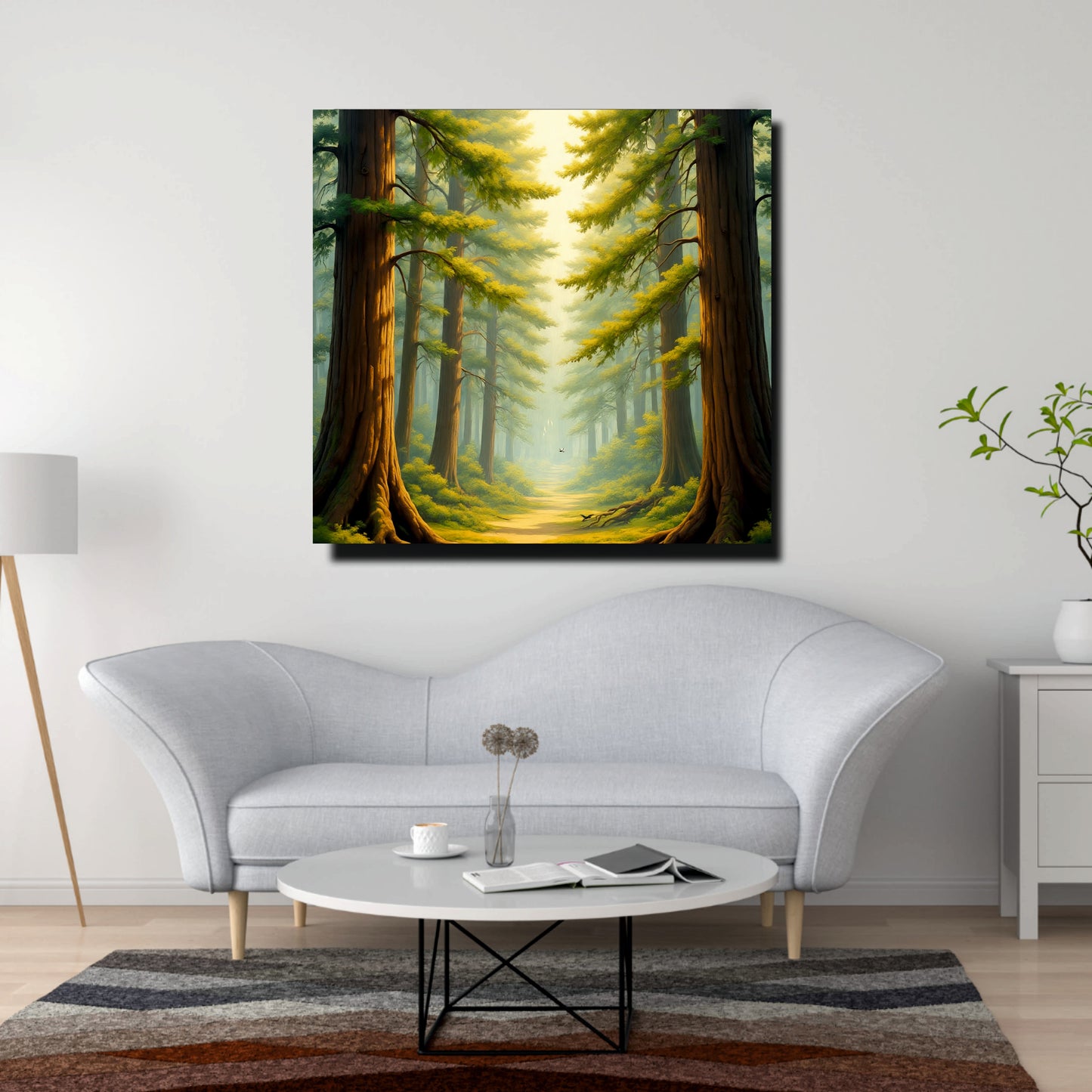 Into the Woods – Nature Canvas Wall Art Stretched Frame Painting