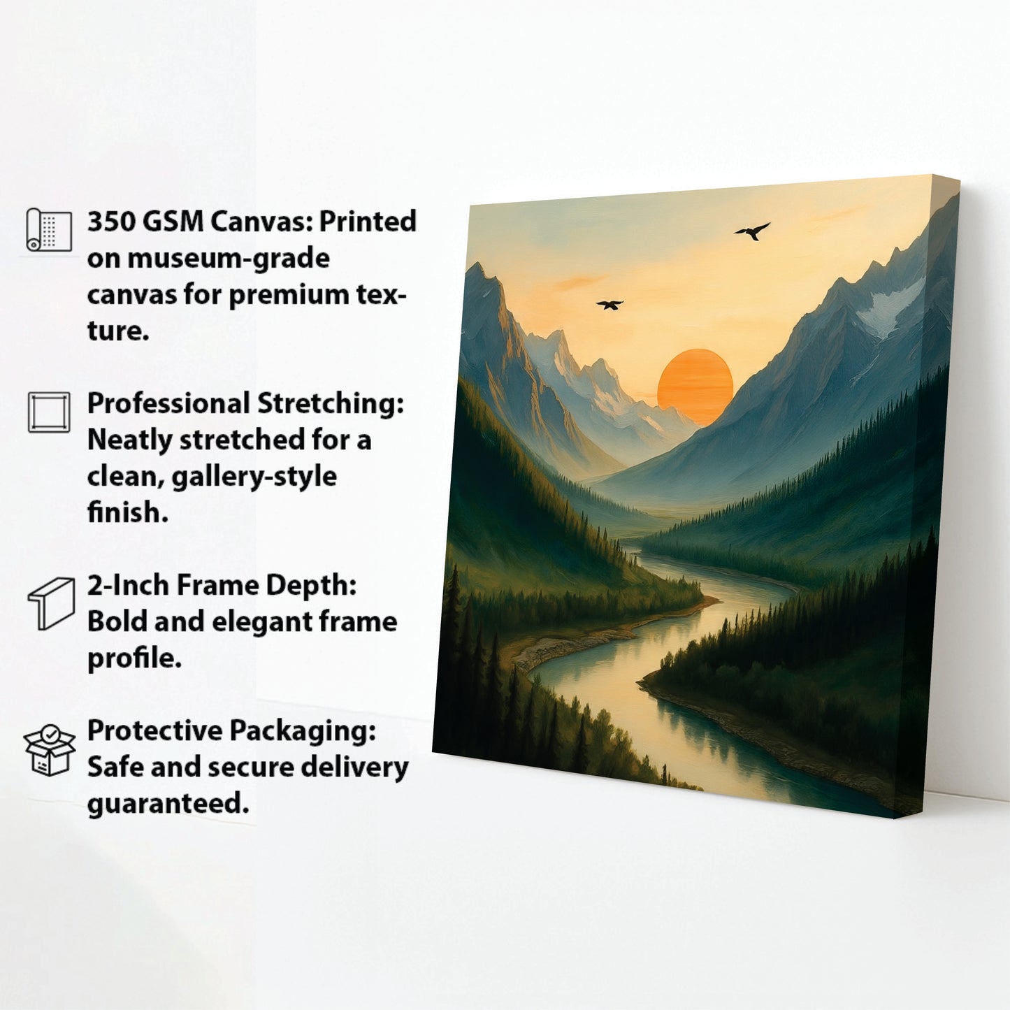 Sunset Valley Studio Canvas Wall Art Stretched Frame Painting