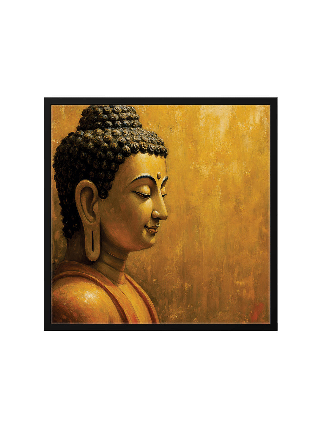 Burning Wisdom, Tranquil Heart Canvas Wall Art Black Frame Painting
