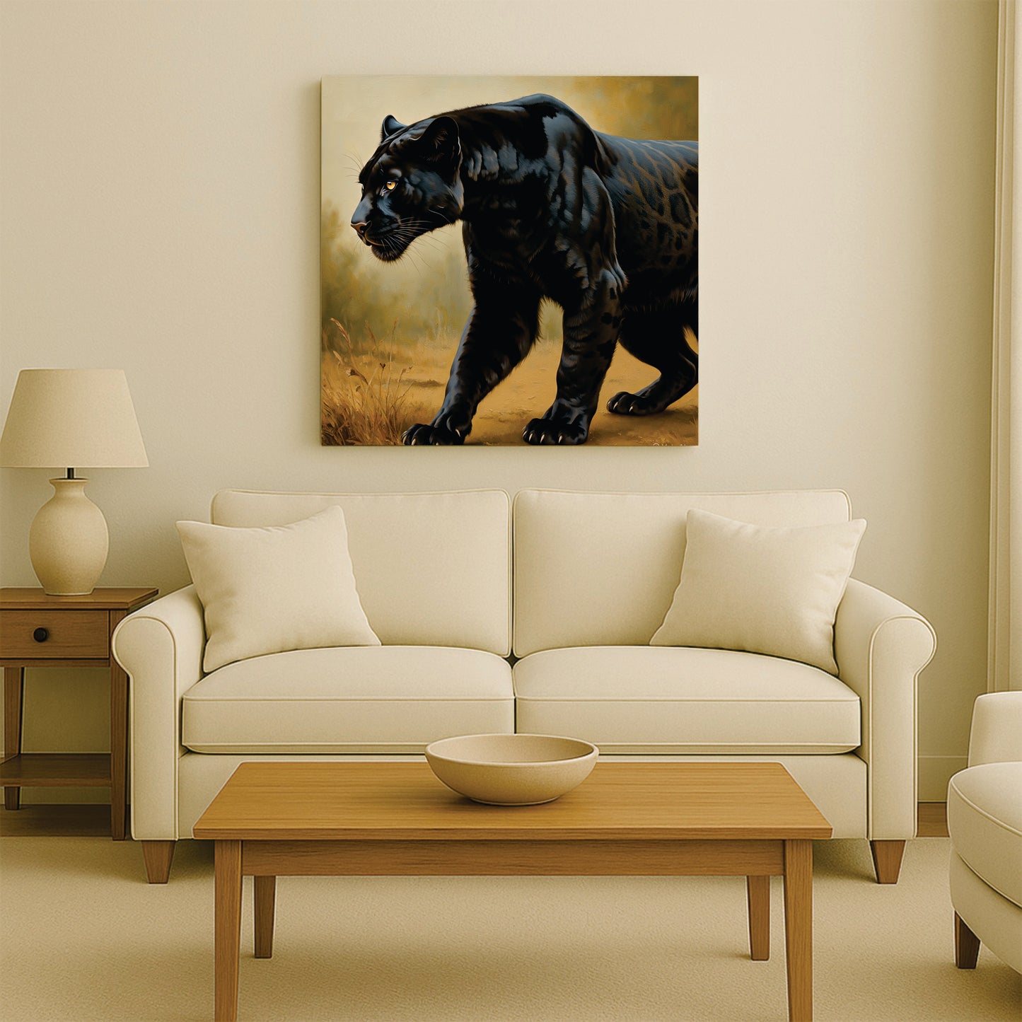 Black Panther Canvas Wall Art Stretched Frame Painting