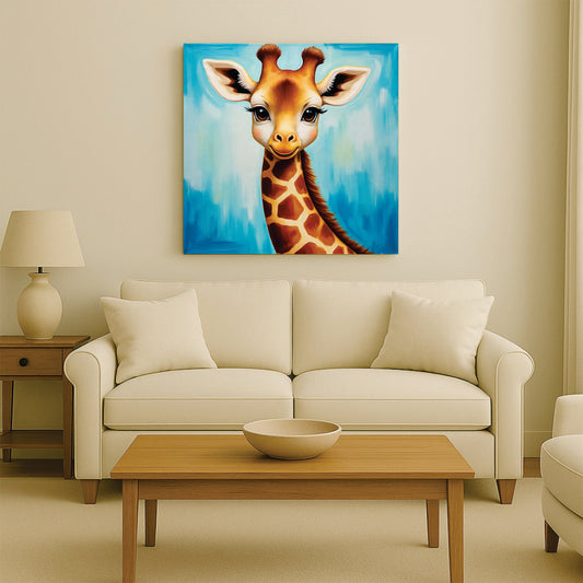 Cute Giraffe Canvas Wall Art Stretched Frame Painting