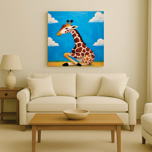 Adorable Giraffe Canvas Wall Art Stretched Frame Painting