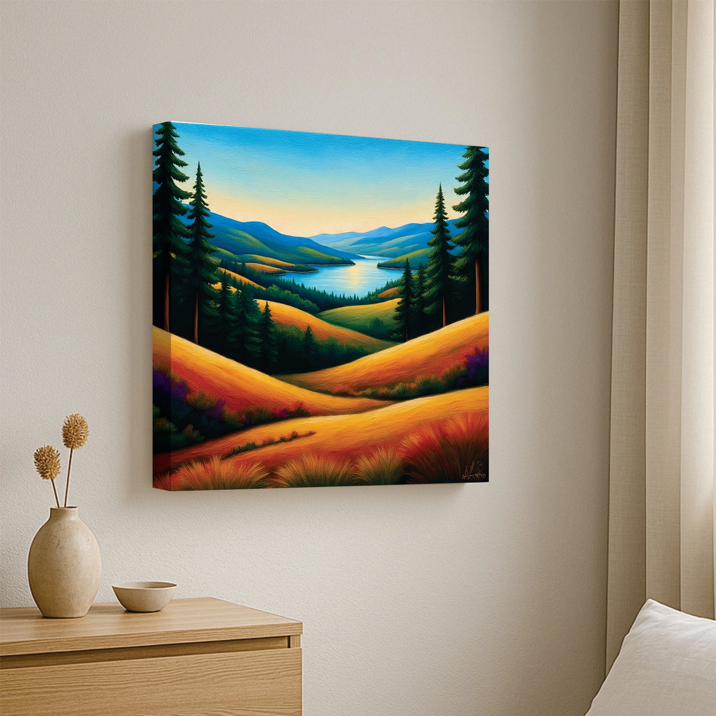 Whispering Mountains Canvas Wall Art Stretched Frame Painting