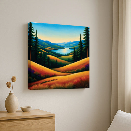 Whispering Mountains Canvas Wall Art Stretched Frame Painting