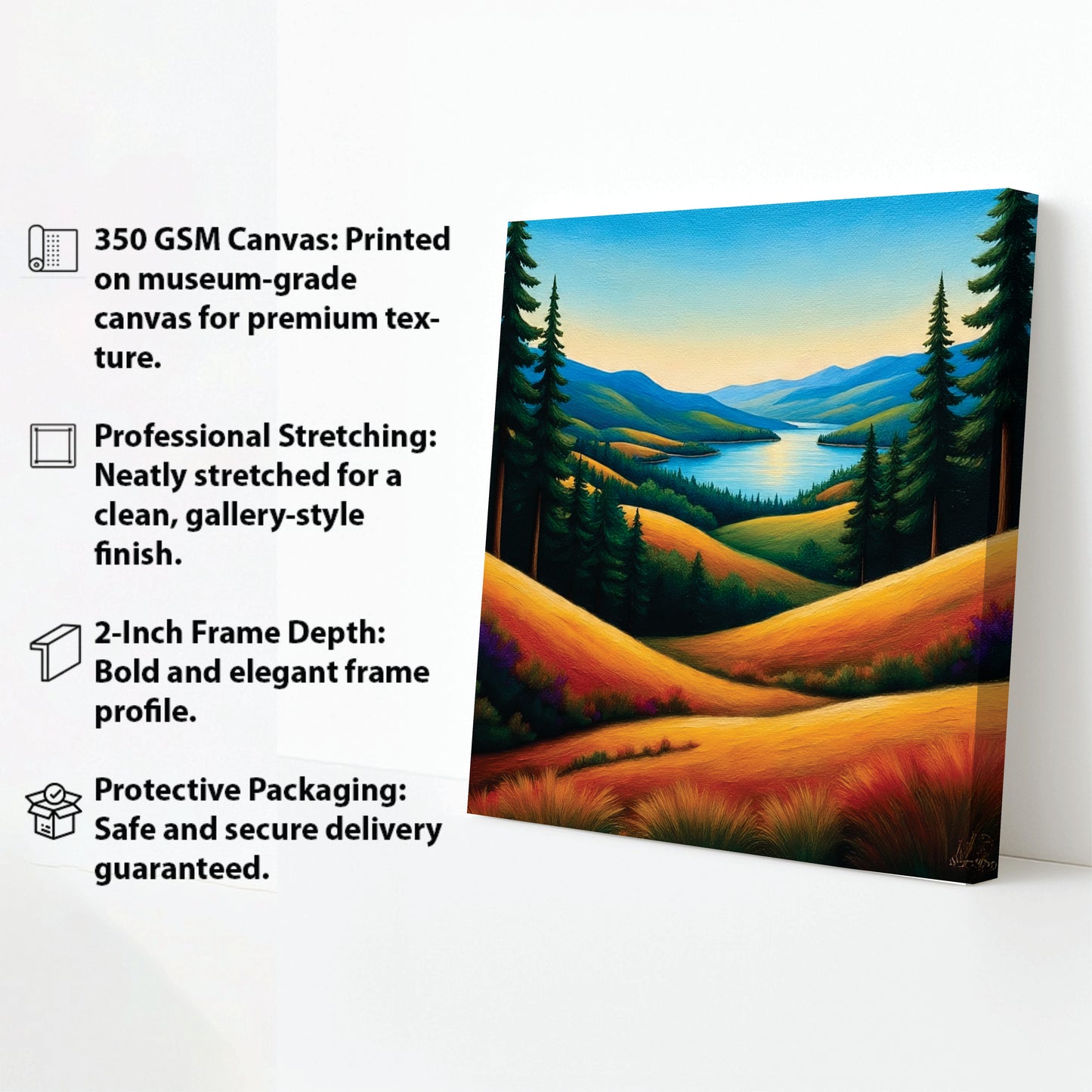 Whispering Mountains Canvas Wall Art Stretched Frame Painting