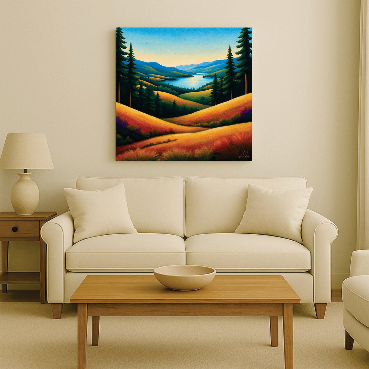 Whispering Mountains Canvas Wall Art Stretched Frame Painting