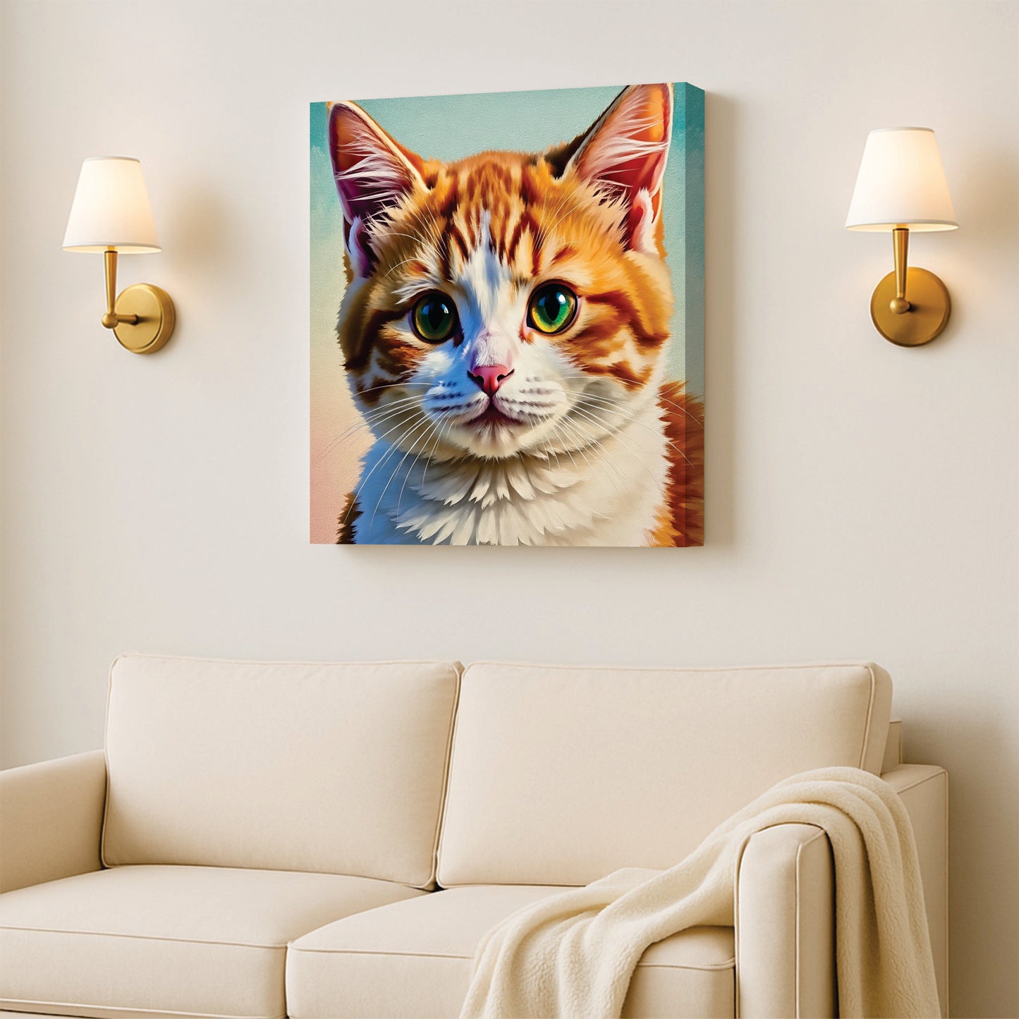 The Artful Cat Canvas Wall Art Stretched Frame Painting