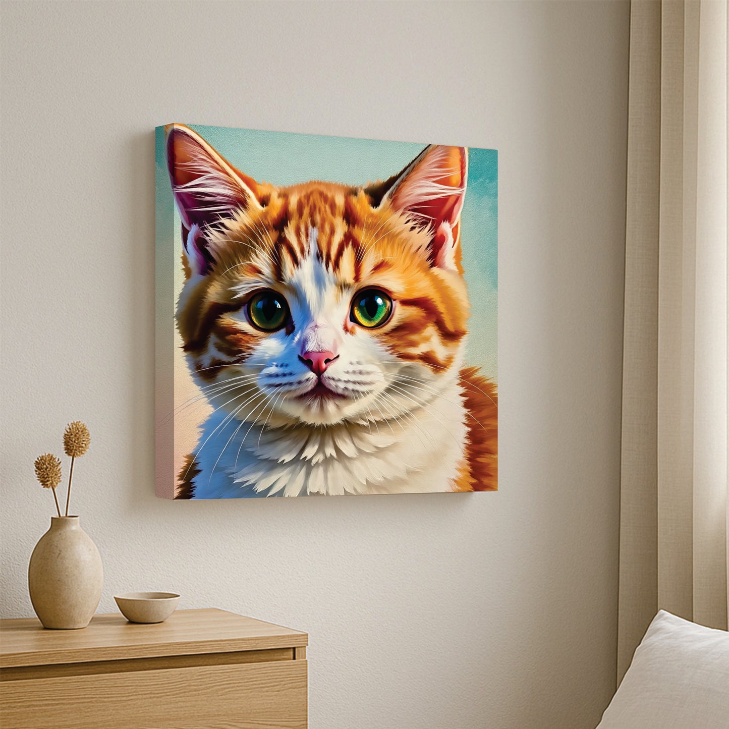 The Artful Cat Canvas Wall Art Stretched Frame Painting