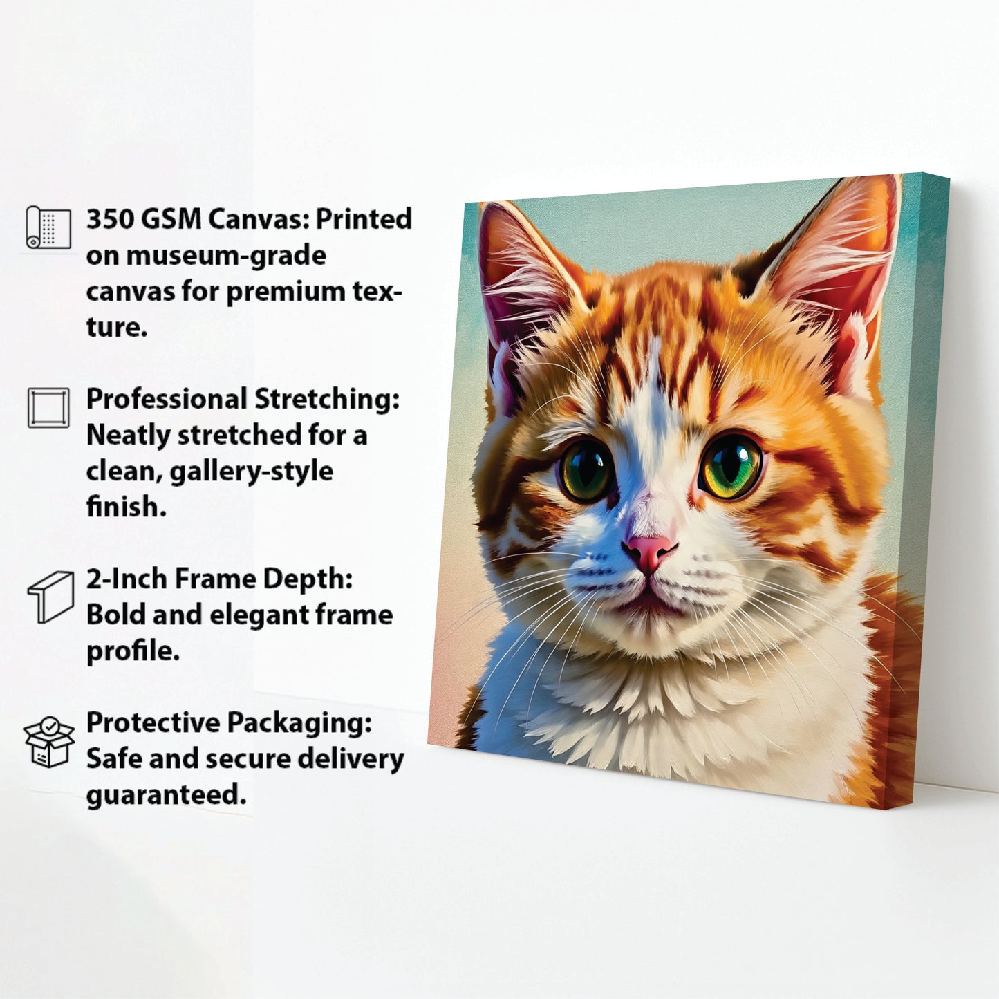 The Artful Cat Canvas Wall Art Stretched Frame Painting
