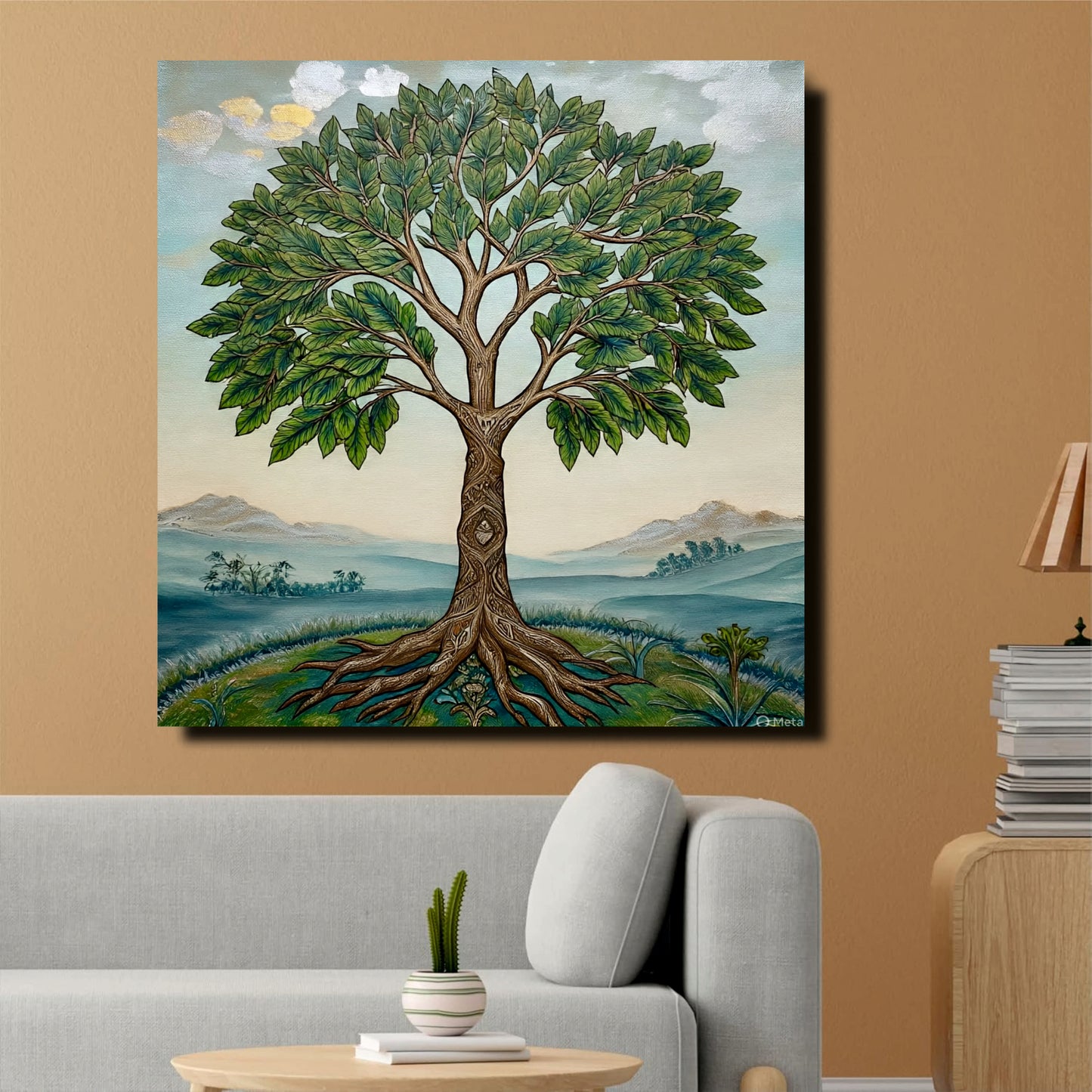 Majestic Tree of Life Canvas Wall Art Stretched Frame – Digital Painting