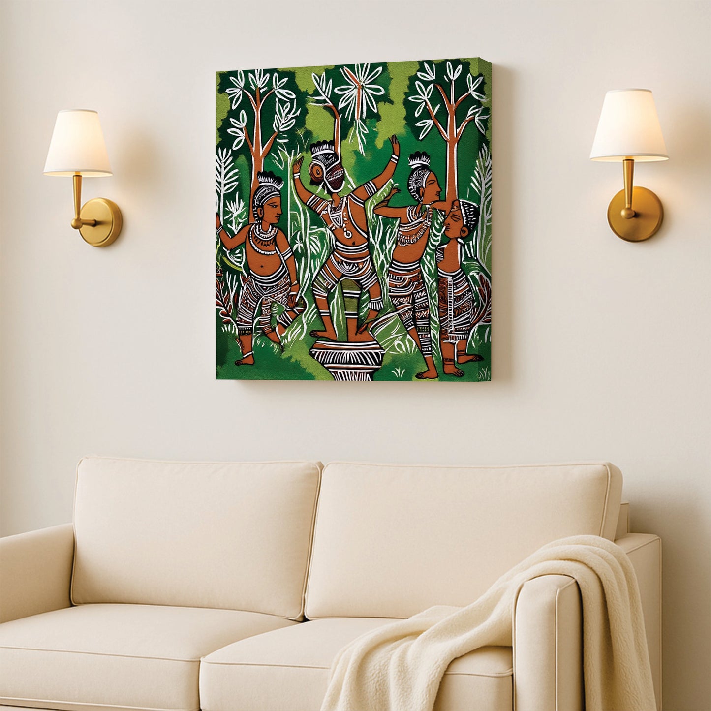 Rhythms of the Tribe Canvas Wall Art Stretched Frame Painting