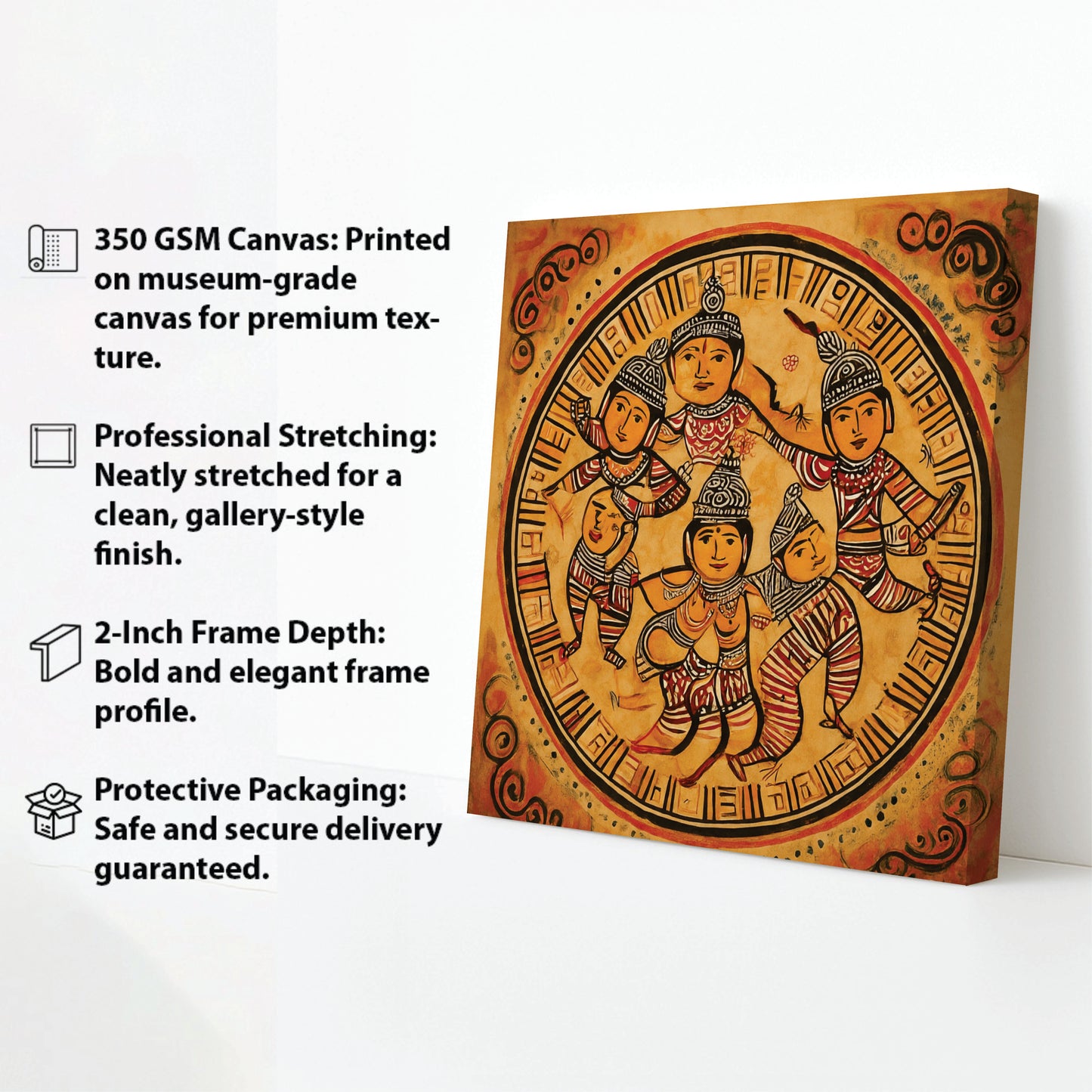 Forest Tribe Storytelling Canvas Wall Art Stretched Frame Painting