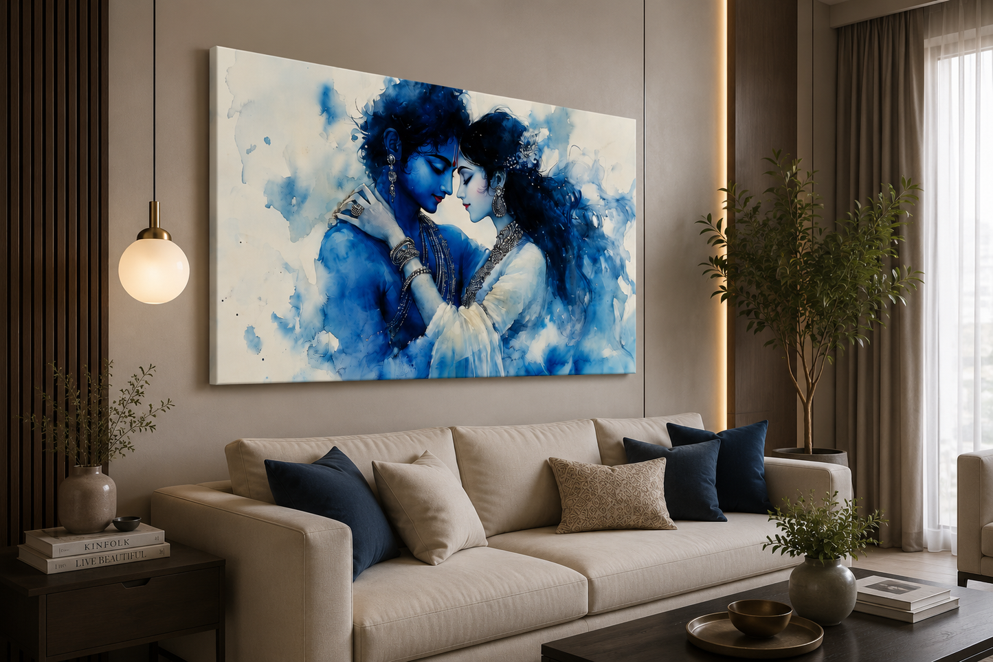 Eternal Divine Love – Radha Krishna Canvas Wall Painting for Home Décor
