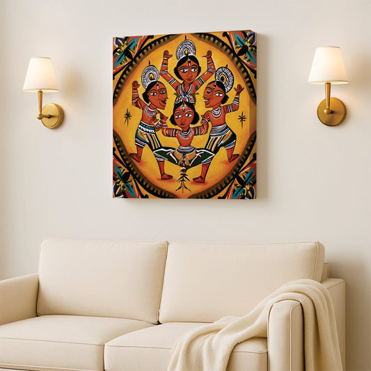 The Dancing Ancestors Canvas Wall Art Stretched Frame Painting