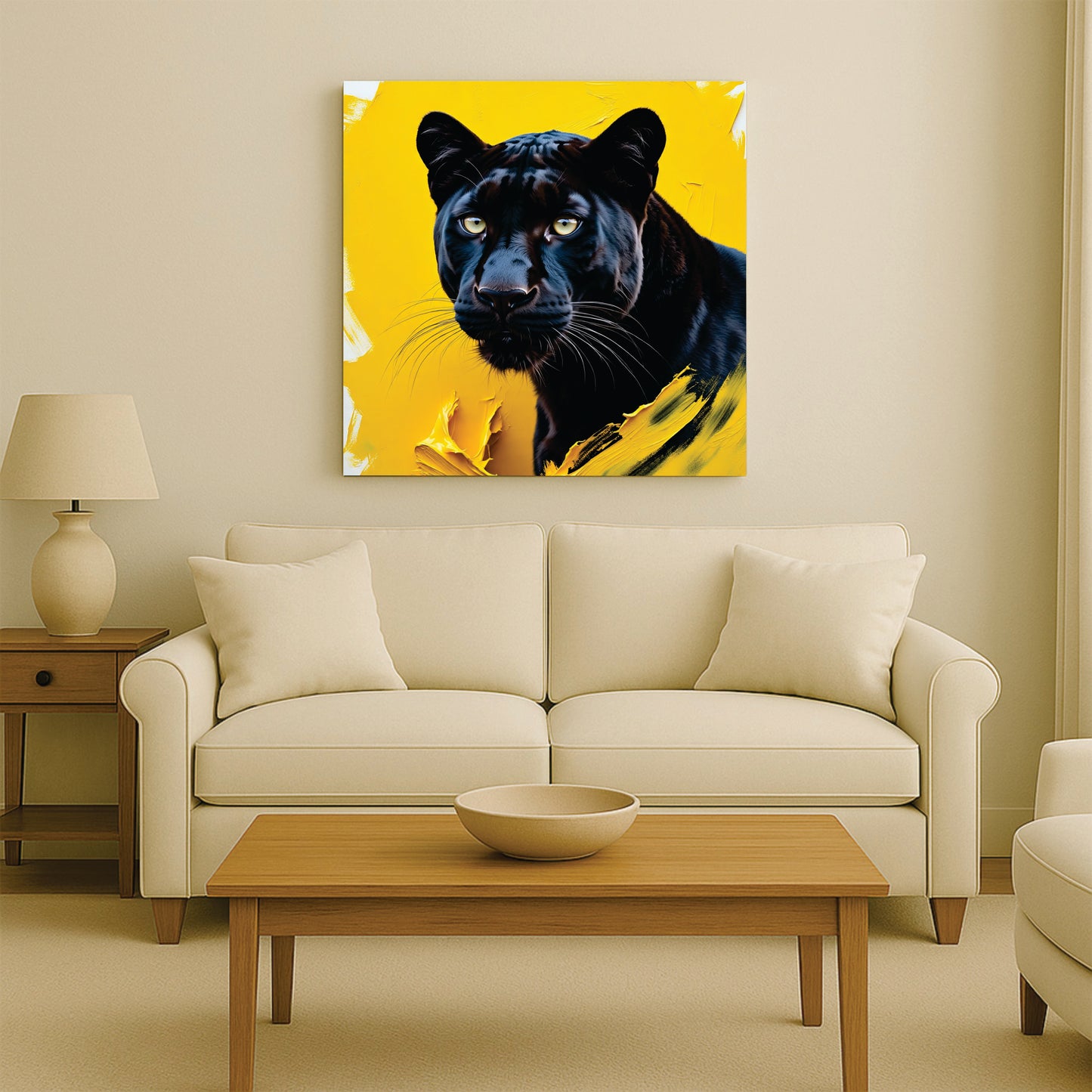 Majestic Black Panther Canvas Wall Art Stretched Frame Painting
