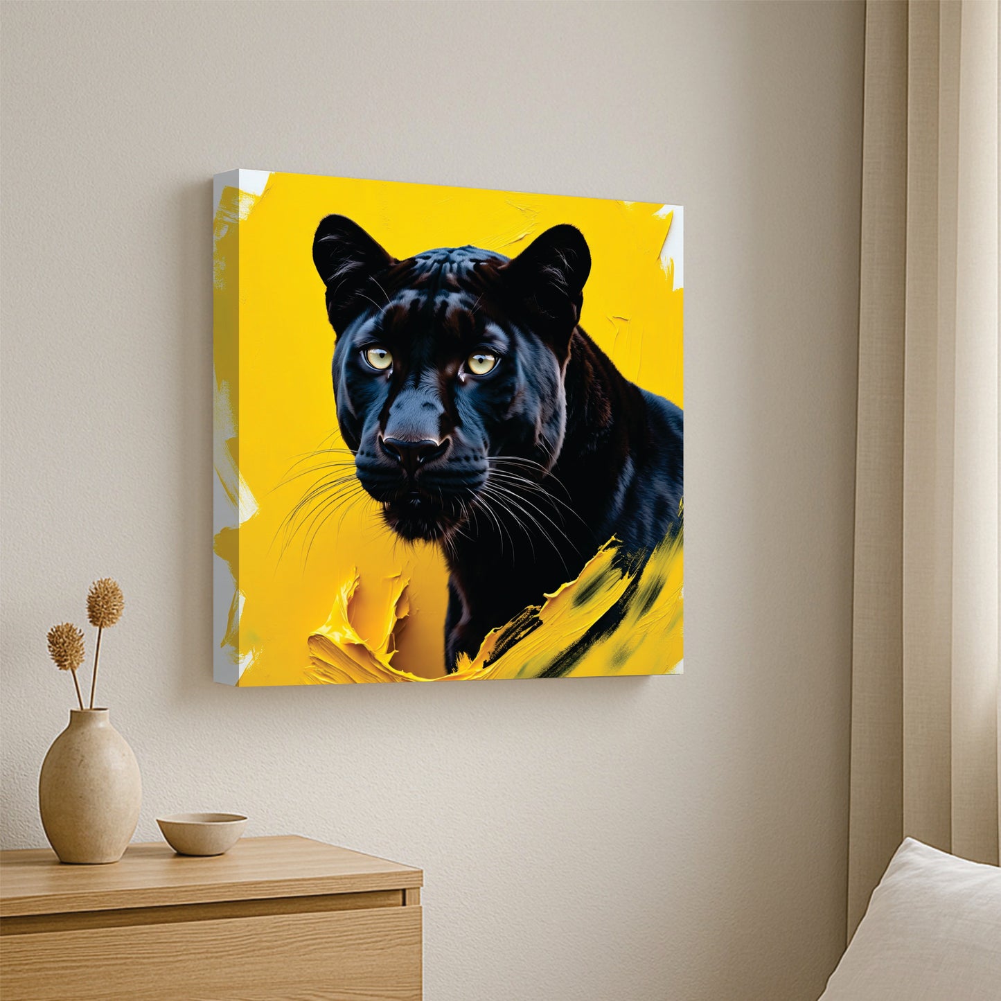 Majestic Black Panther Canvas Wall Art Stretched Frame Painting