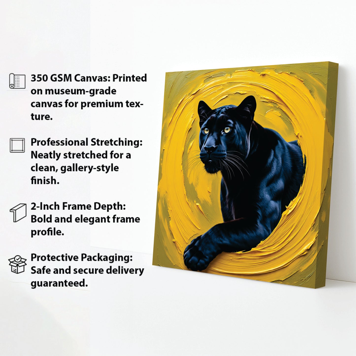 Panther Canvas Artwork Canvas Wall Art Stretched Frame Painting