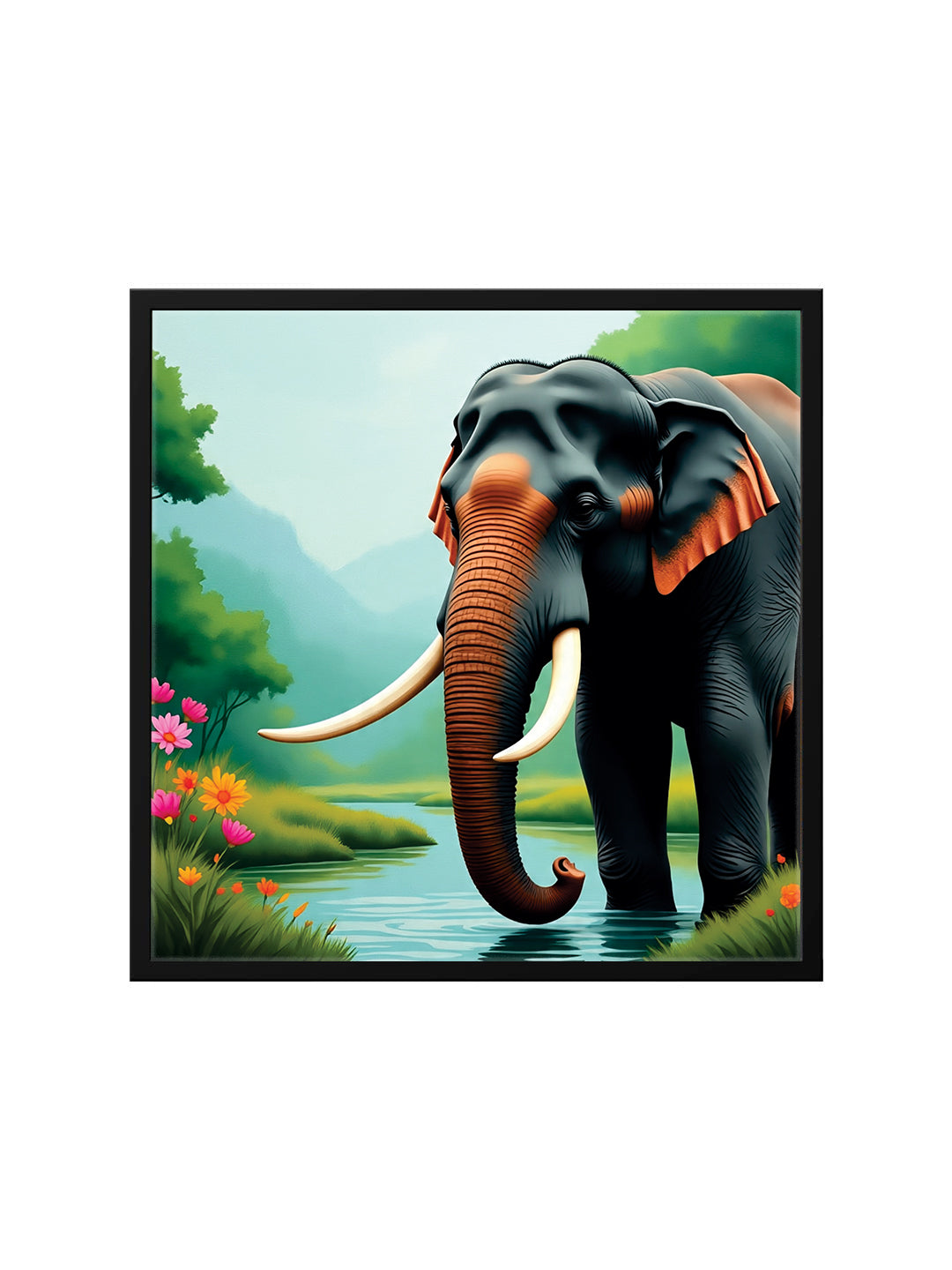 Gentle Giant, Silent Majesty Canvas Wall Art Black Frame Painting