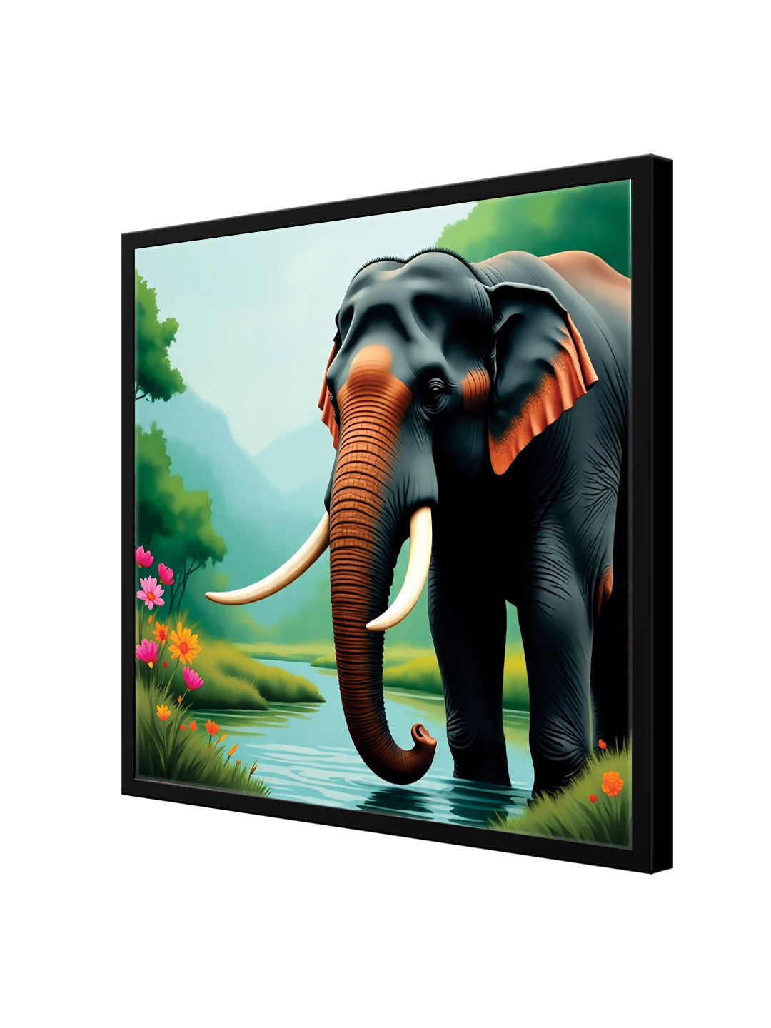 Gentle Giant, Silent Majesty Canvas Wall Art Black Frame Painting
