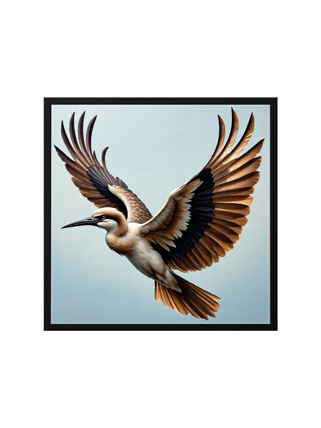 Carrying Dreams on Feathered Wings Canvas Wall Art Black Frame Paiting