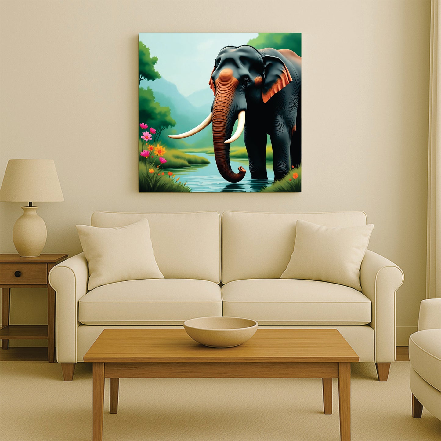 Gentle Giant, Silent Majesty Canvas Wall Art Stretched Frame Painting