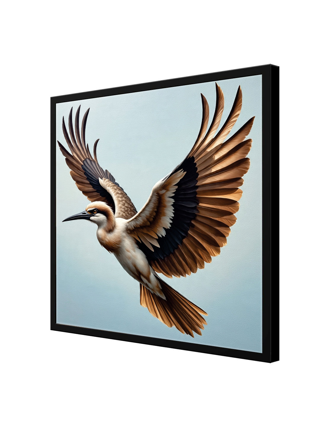 Carrying Dreams on Feathered Wings Canvas Wall Art Black Frame Paiting