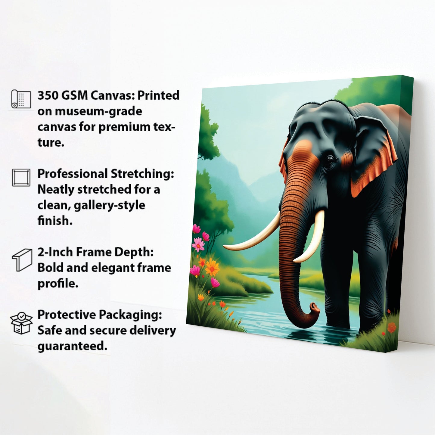 Gentle Giant, Silent Majesty Canvas Wall Art Stretched Frame Painting