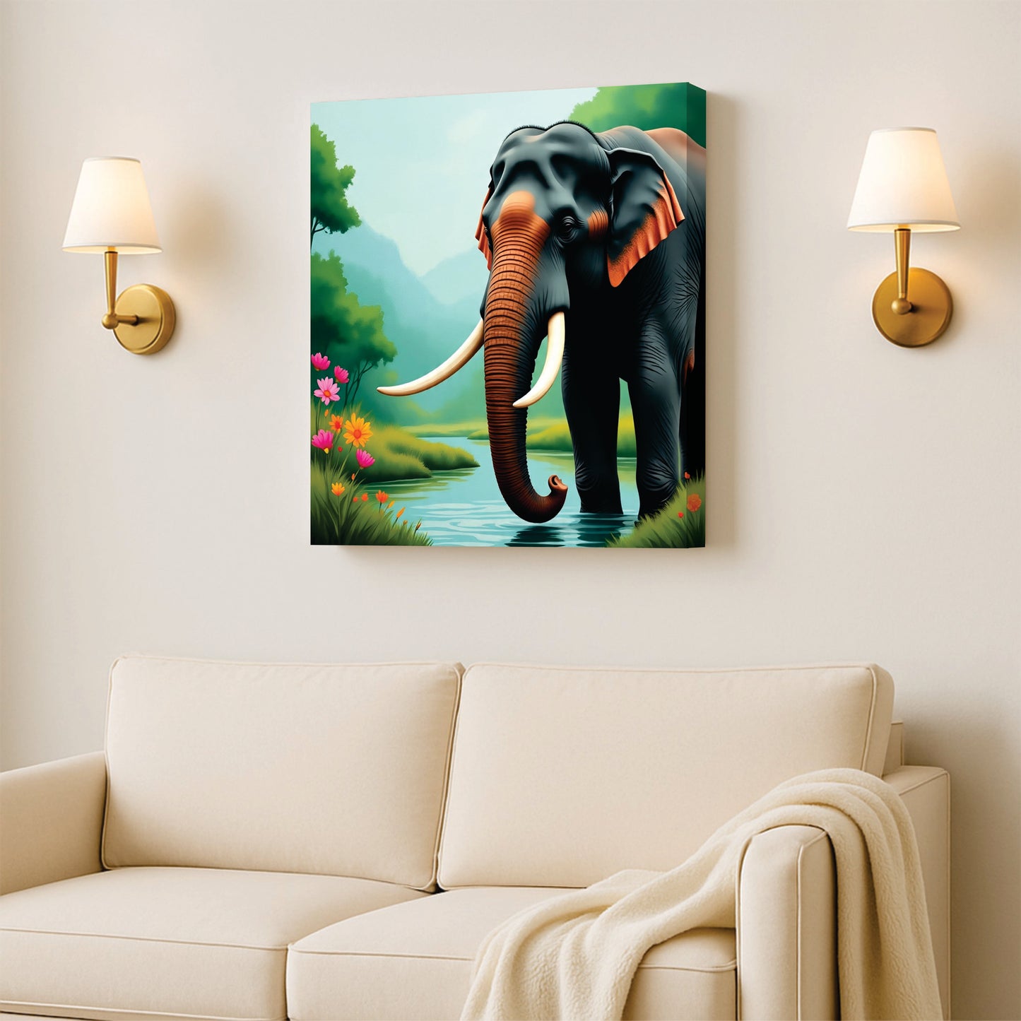 Gentle Giant, Silent Majesty Canvas Wall Art Stretched Frame Painting
