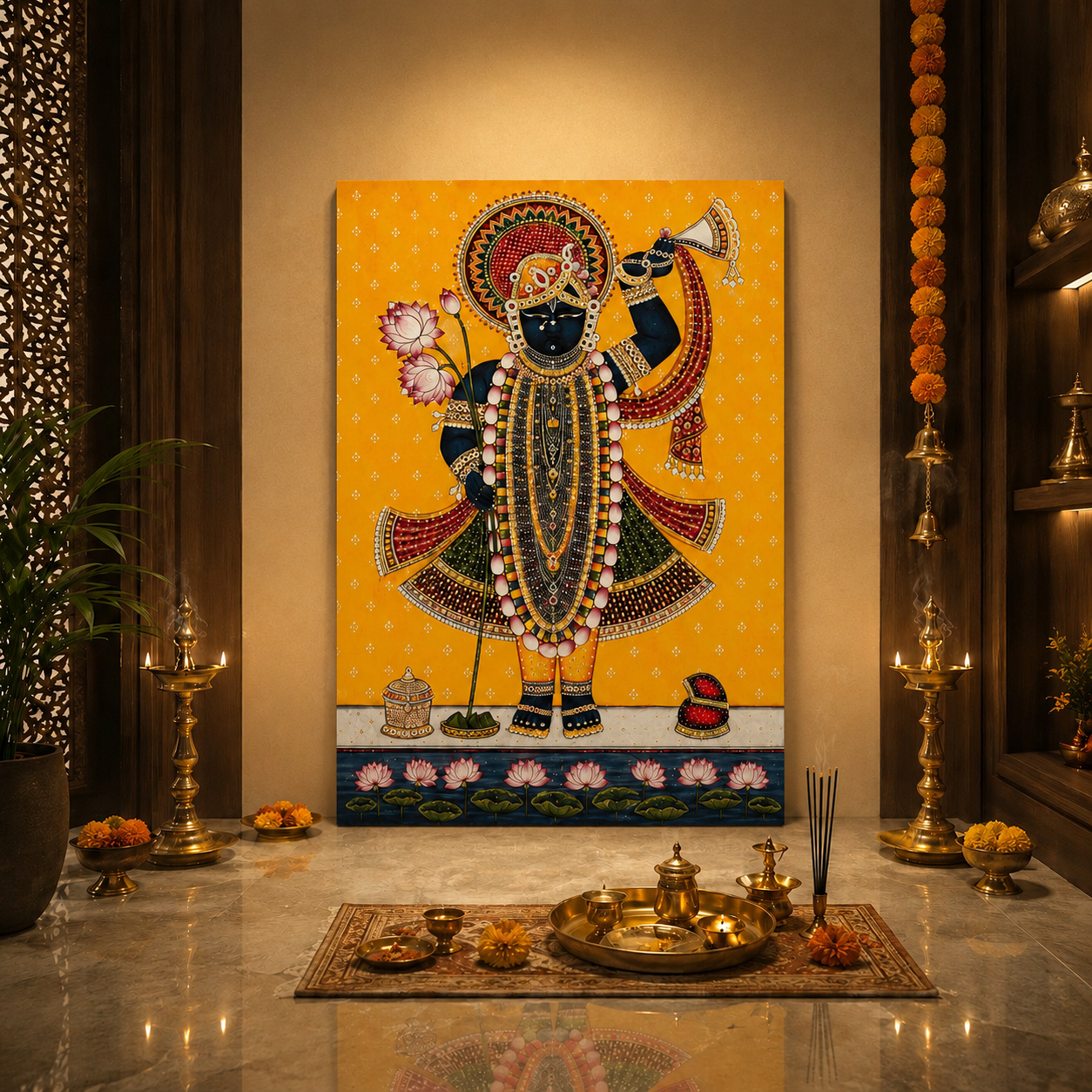 Pichwai Shrinathji Canvas Wall Painting | Decor Daddy