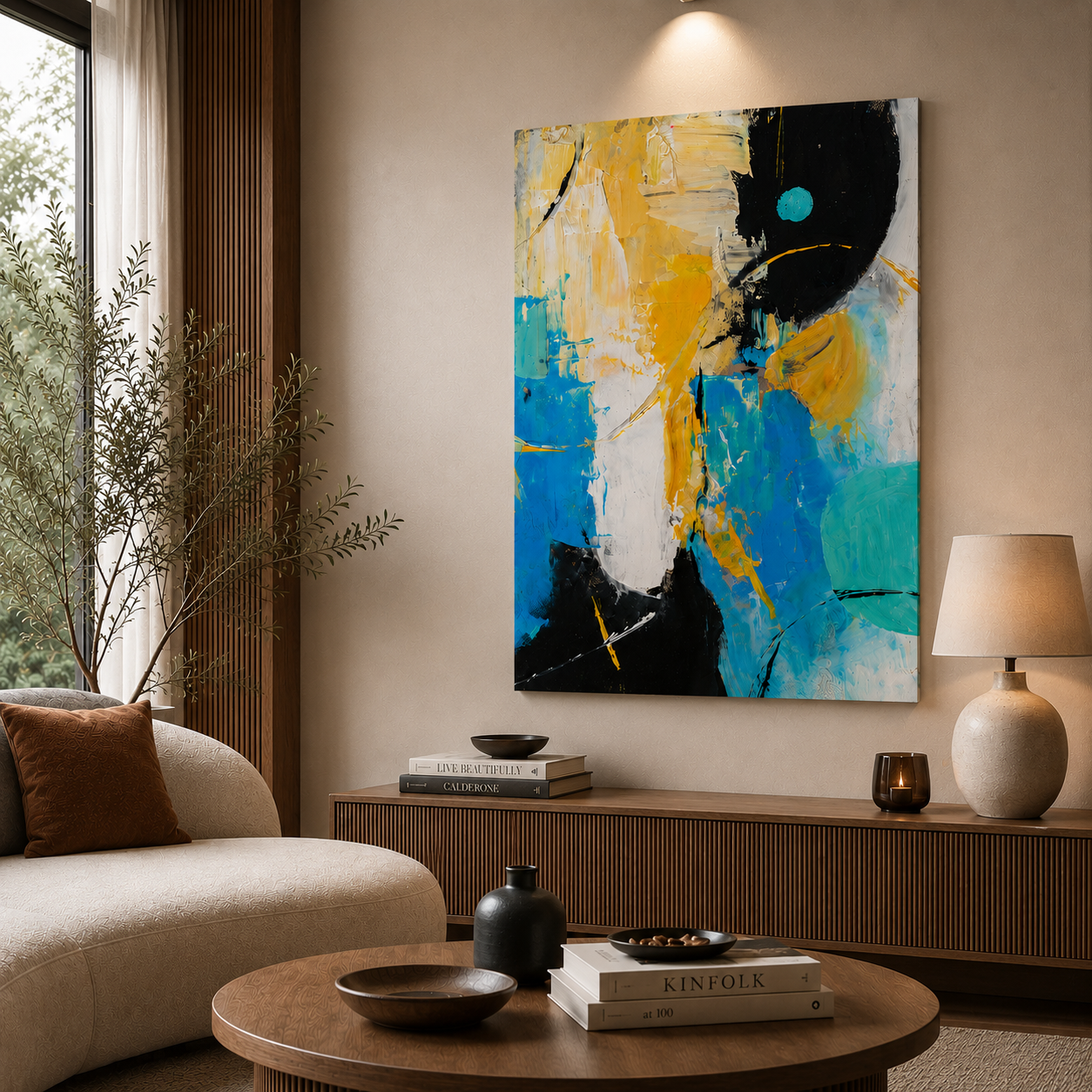 Premium Abstract Canvas Painting | Modern Bedroom & Hall Wall Art