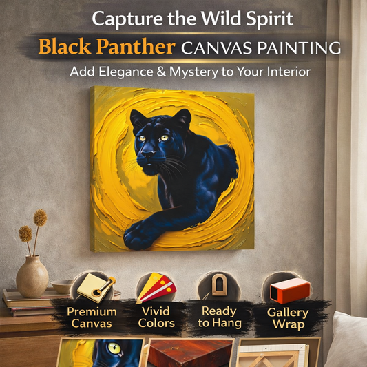 Panther Canvas Artwork Canvas Wall Art Stretched Frame Painting