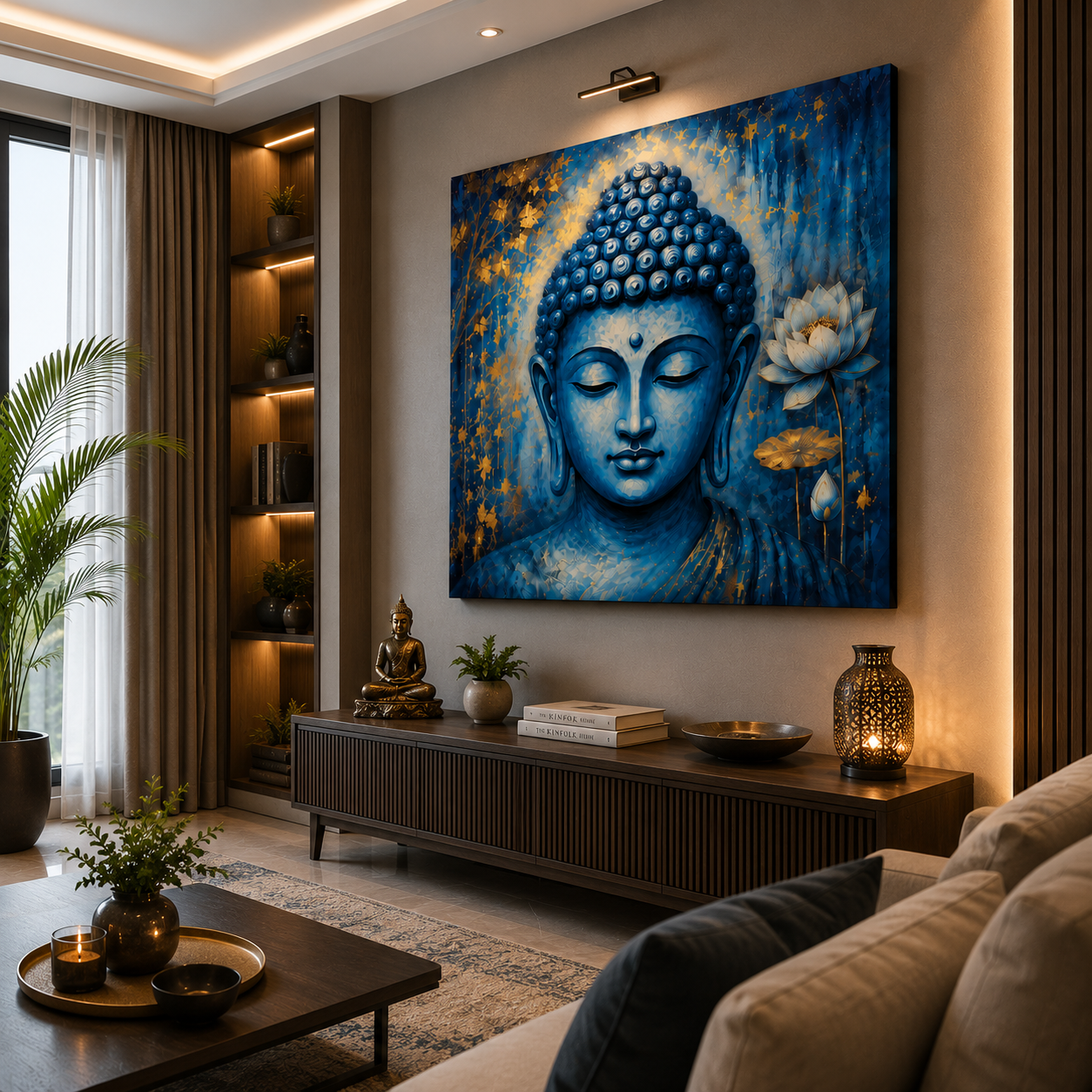 Blue Buddha Canvas Wall Painting | Premium Spiritual Wall Art