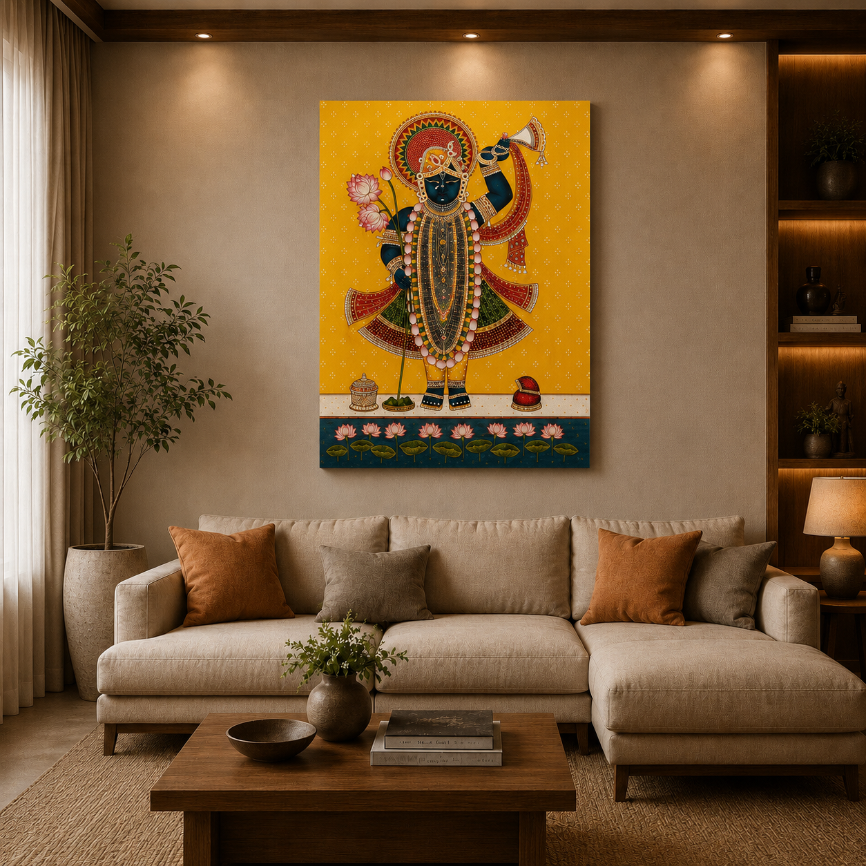 Pichwai Shrinathji Canvas Wall Painting | Decor Daddy