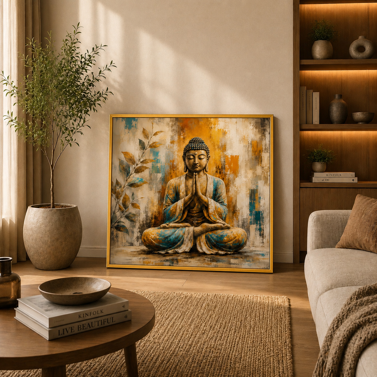 Decor Daddy Buddha Meditation Canvas Wall Painting | Premium Spiritual Wall Art