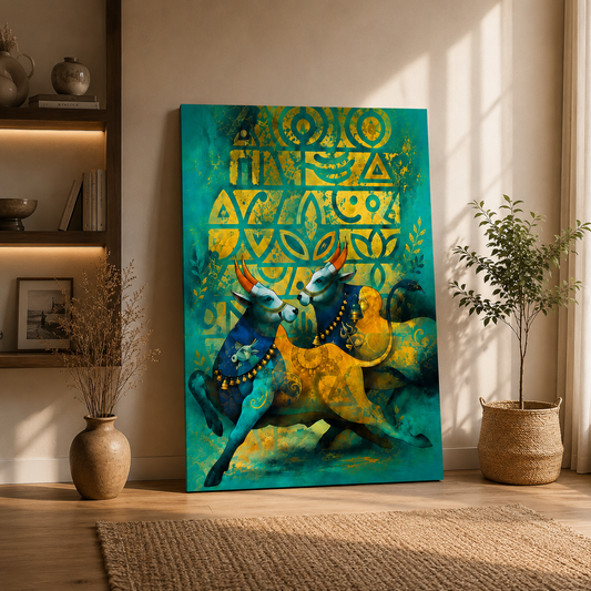 Burning Wisdom, Tranquil Heart Canvas Wall Art Black Frame Painting