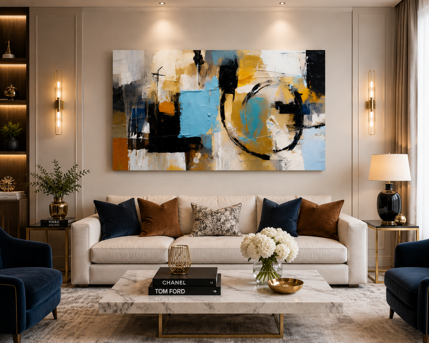 Abstract Canvas Wall Painting | Modern Premium Wall Art for Living Room | Ready to Hang | Decor Daddy