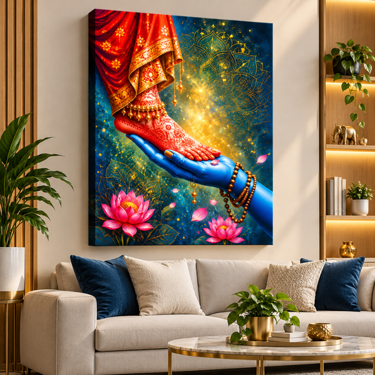 Divine Union – Mahadev & Maa Parvati Sacred Love Canvas Painting