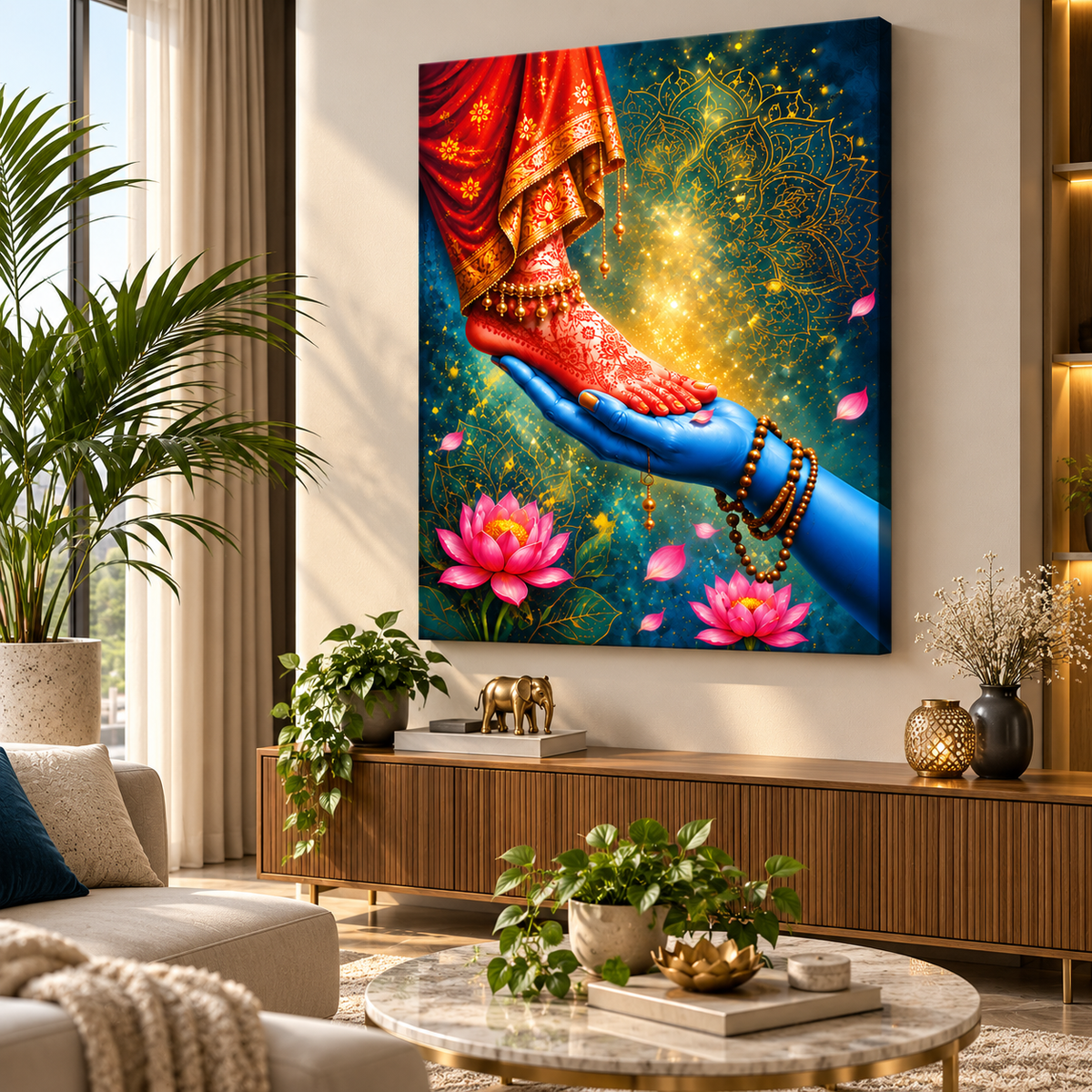 Divine Union – Mahadev & Maa Parvati Sacred Love Canvas Painting