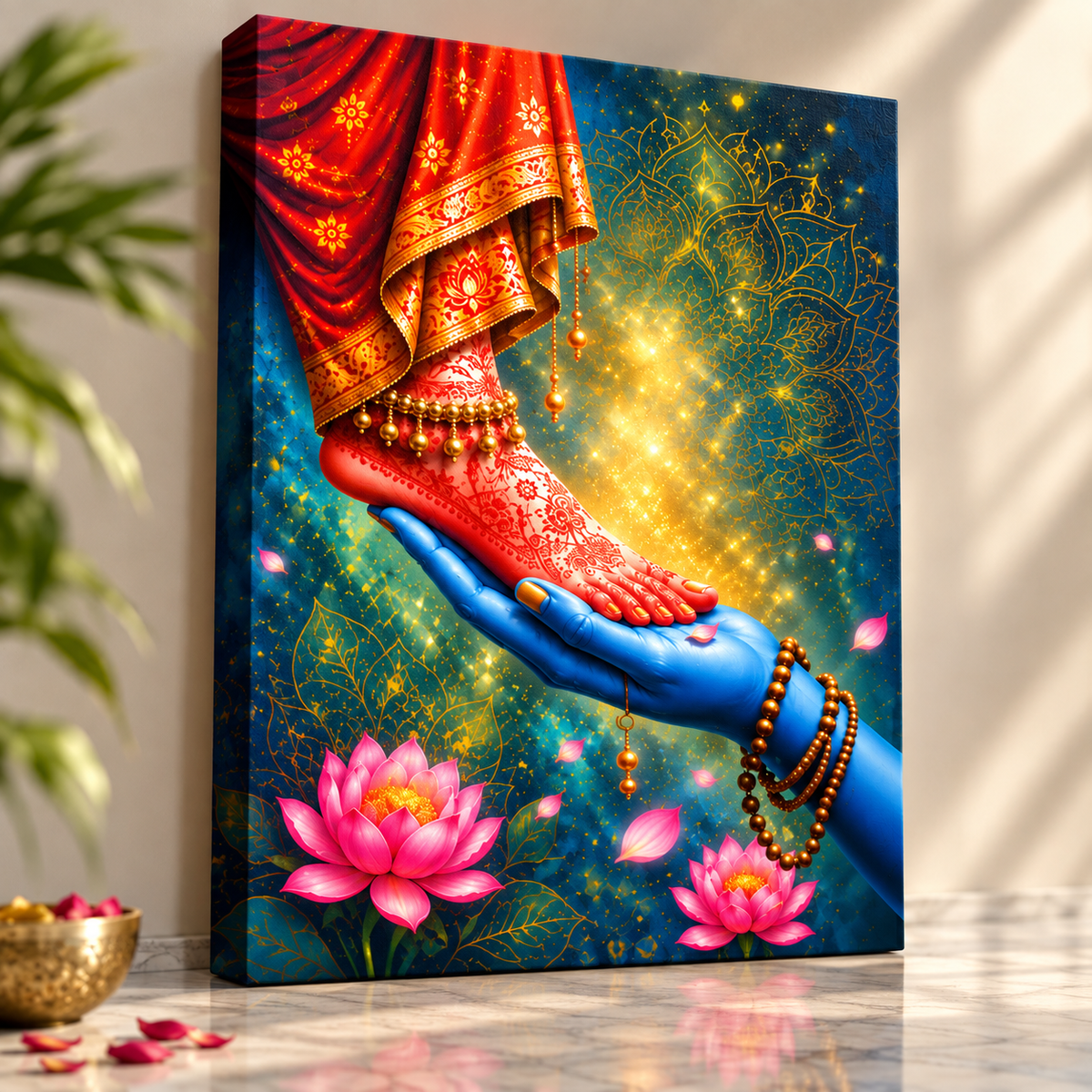 Divine Union – Mahadev & Maa Parvati Sacred Love Canvas Painting