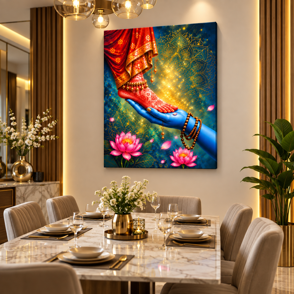Divine Union – Mahadev & Maa Parvati Sacred Love Canvas Painting