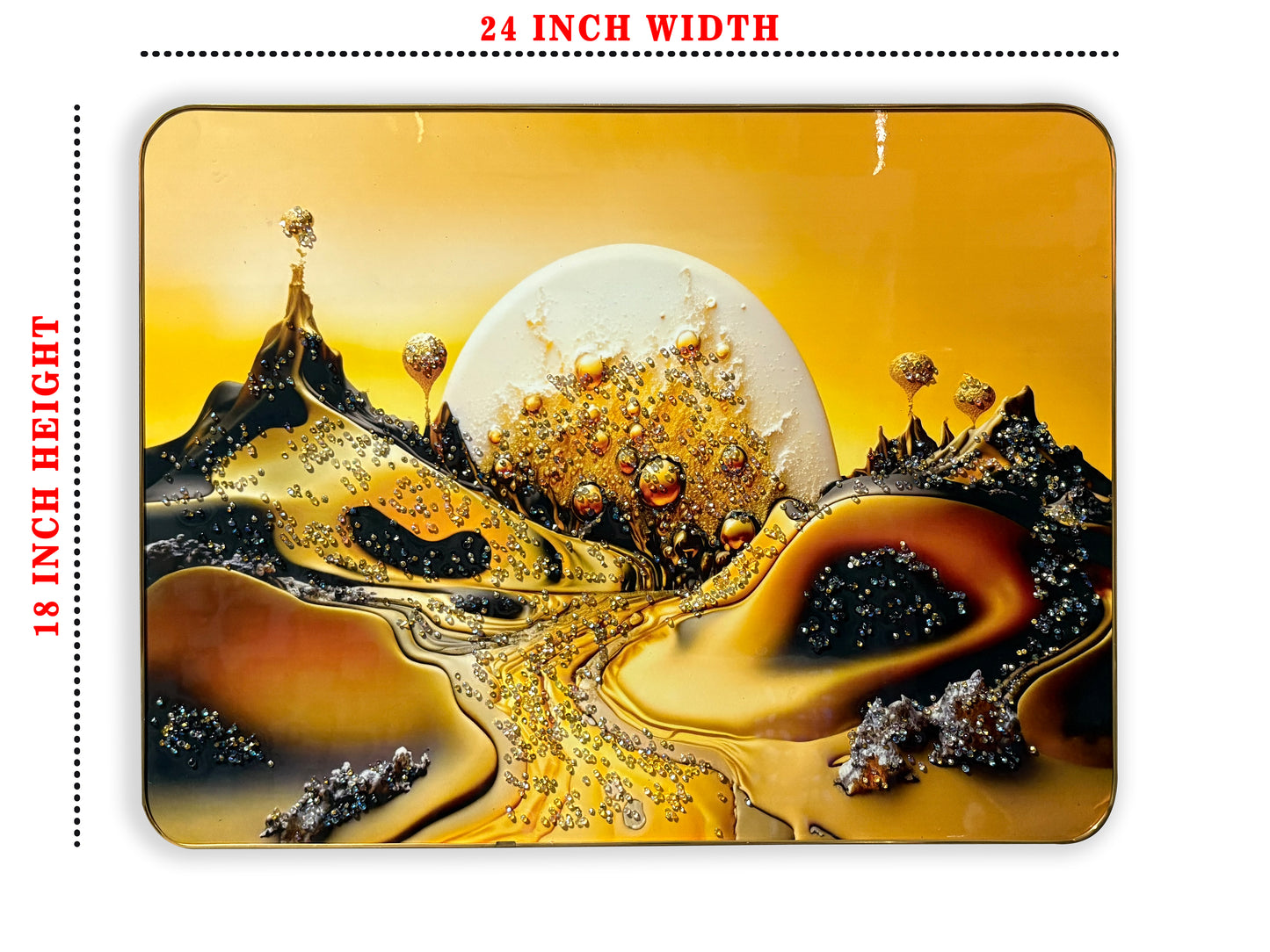 Crimson Hues & Silent Views Crystal Wall  Art Painting