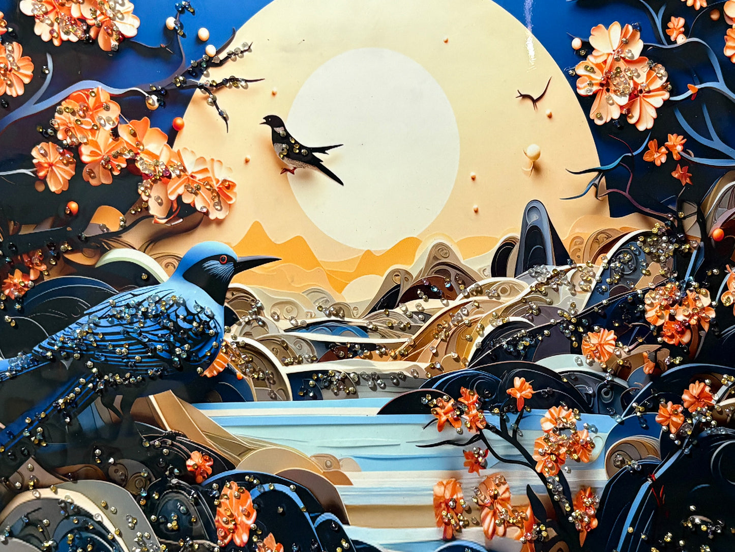 Glimmers in Flight Crystal Wall Art Painting