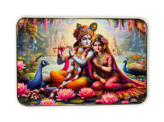 Radha Krishna ji Crystal Embossed Painting