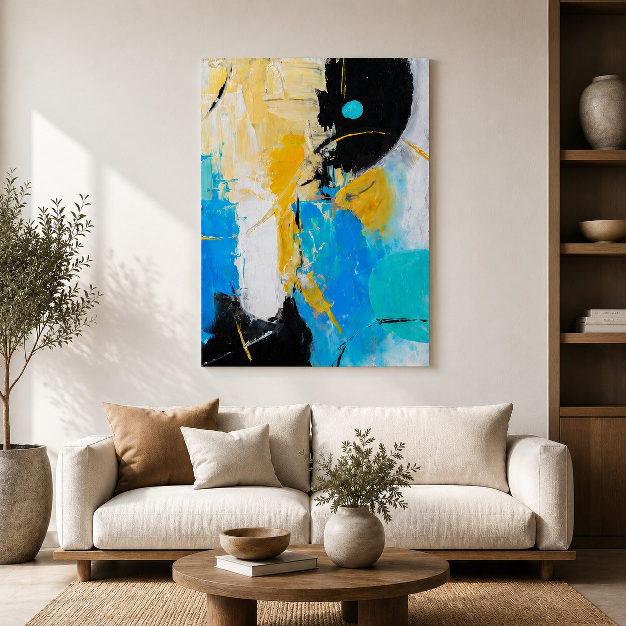 Premium Abstract Canvas Painting | Modern Bedroom & Hall Wall Art