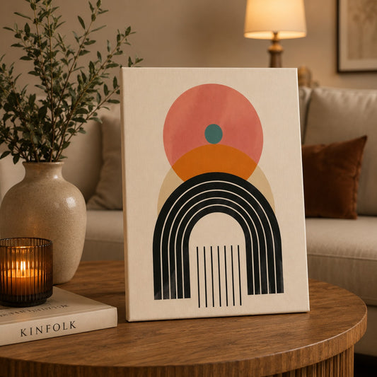 Stylish Abstract Canvas Painting Stretched Frame – Vibrant Modern Wall Art