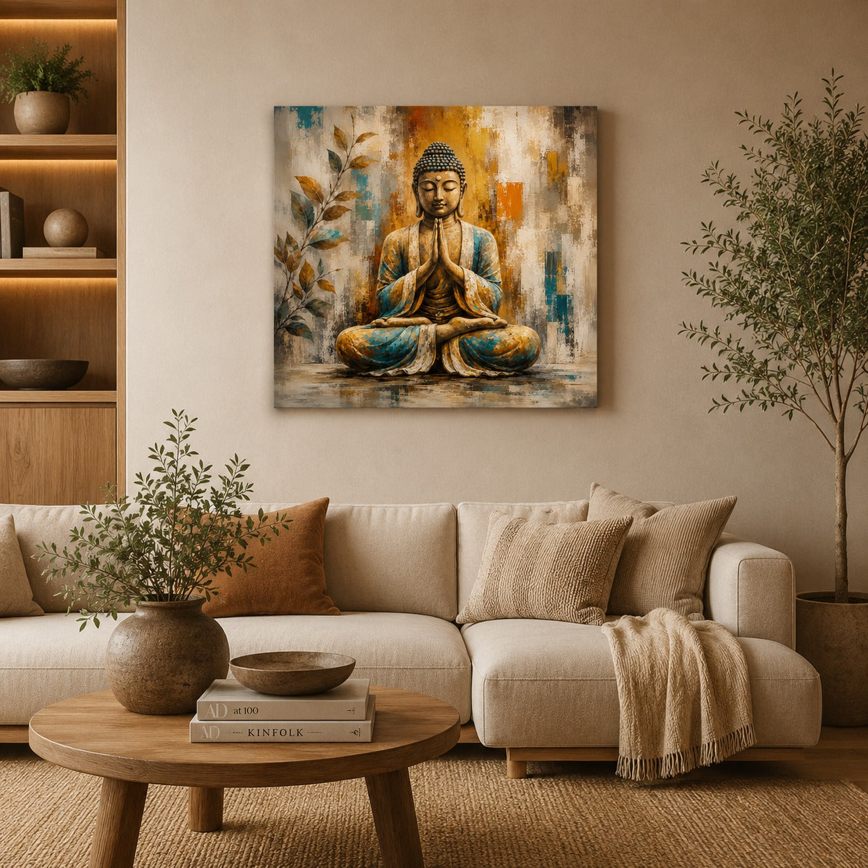 Decor Daddy Buddha Meditation Canvas Wall Painting | Premium Spiritual Wall Art