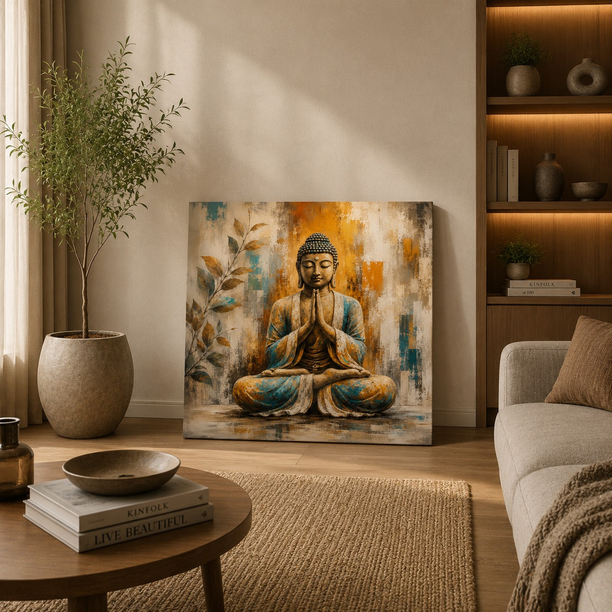 Decor Daddy Buddha Meditation Canvas Wall Painting | Premium Spiritual Wall Art